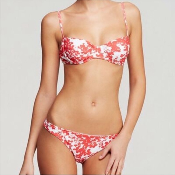 NWT $220 STUNNING Shoshanna X Revolve Beach Vines Poppy Red/White Bikini Set - Picture 8 of 17